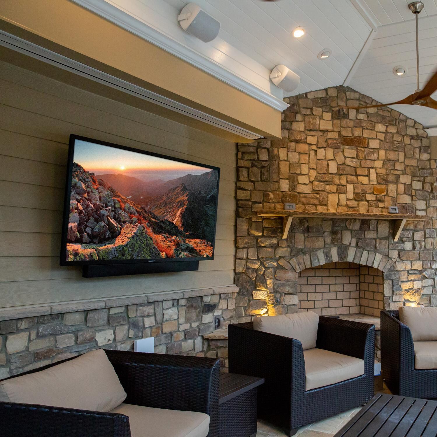 SunBriteTV - SB-V-75-4KHDR-BL - 75 Inch Outdoor TV - On the Patio thumbnail