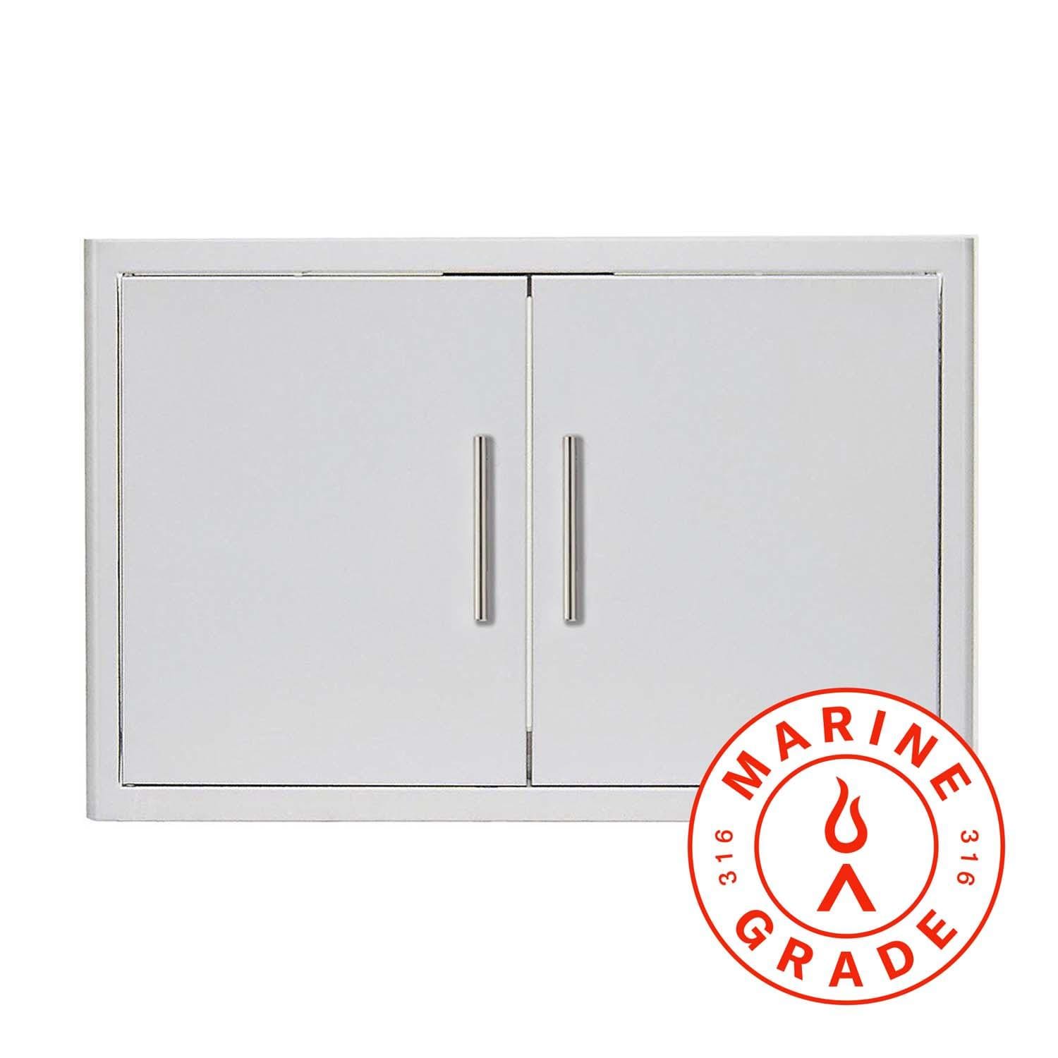 Blaze Marine Grade Stainless Steel 32-in Double Access Door w/ Paper Towel Holder - BLZ-AD32-R-SC-MG