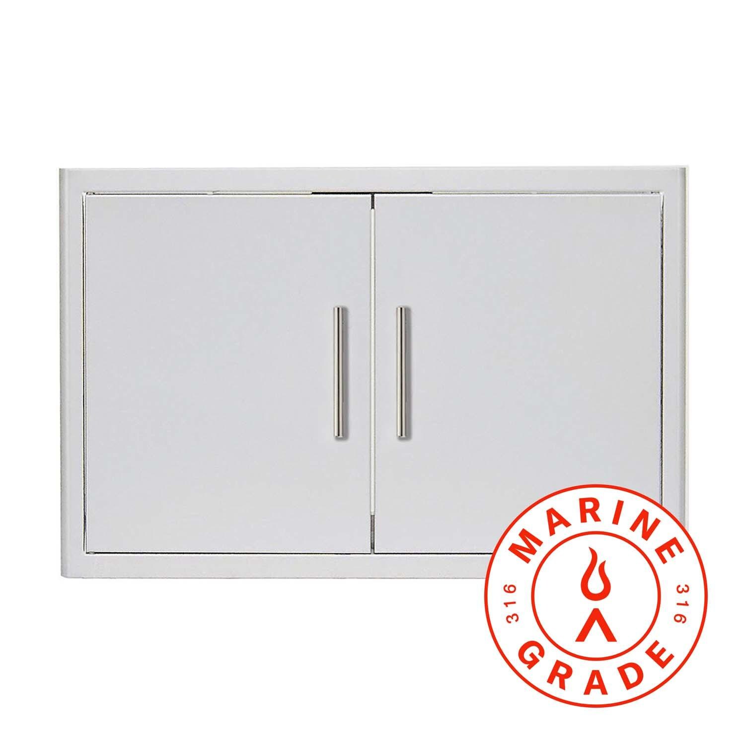 Blaze Marine Grade Stainless Steel 32-in Double Access Door w/ Paper Towel Holder - BLZ-AD32-R-SC-MG