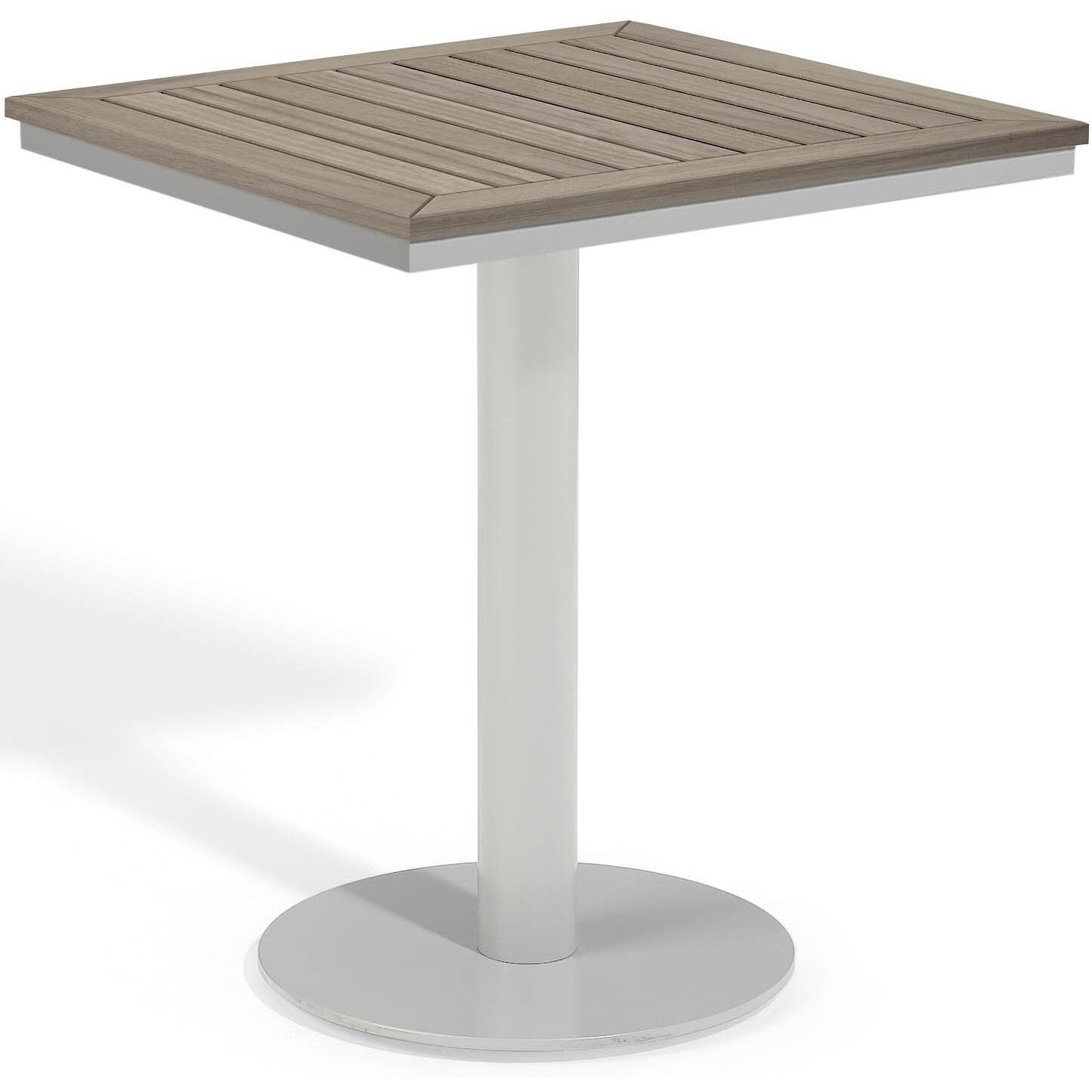 Oxford Garden Travira Wood 24-Inch Square Patio Bistro Table With Vintage Tekwood Top thumbnail