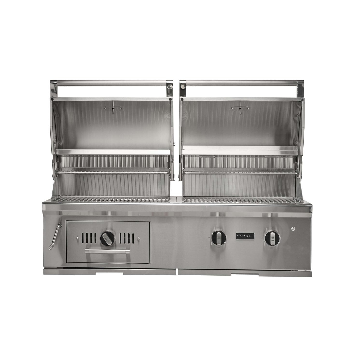 Coyote Outdoor Living C3HY50NG 50 Inch Built-In Hybrid Natural Gas Grill - Open - White Background thumbnail