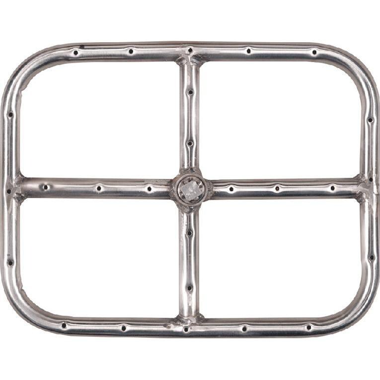 Dagan Industries 18 X 15 Inch Stainless Rectangular Single Natural Gas Fire Pit Ring Burner