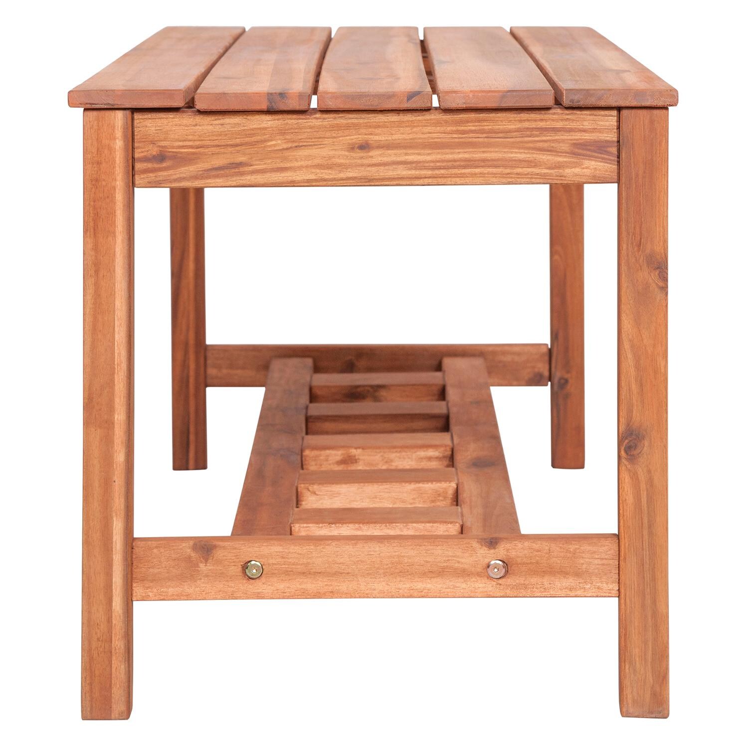 Crosswinds 47 X 20 Inch Rectangular Acacia Patio Coffee Table - Side View thumbnail