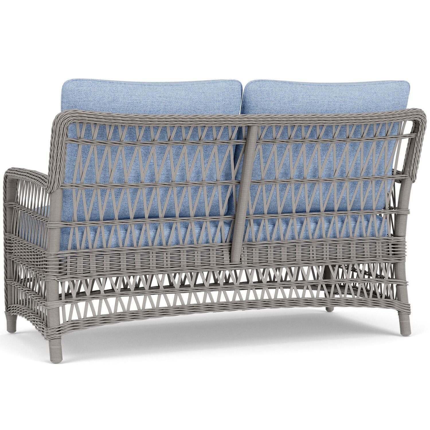 Lloyd Flanders Mackinac Loveseat in Putty Finish with Demo Skyway Fabric - Rear Left thumbnail
