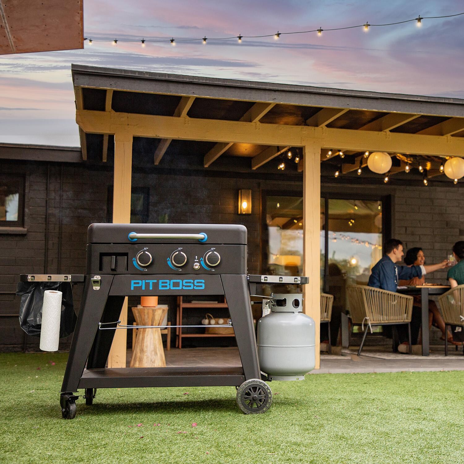 Pit Boss 10781 Ultimate Lift Off 3 Burner Propane Griddle - On Patio - Lifestyle thumbnail