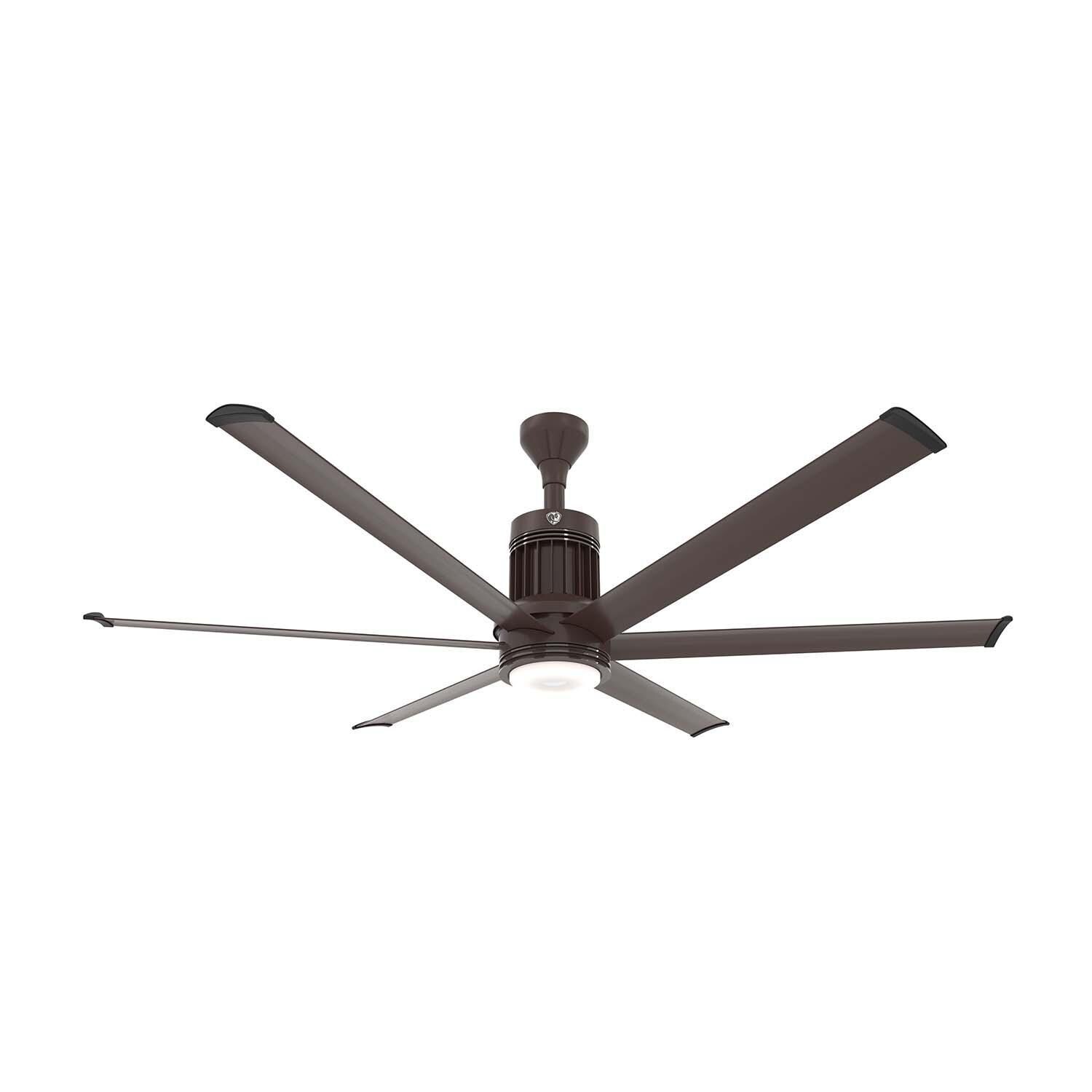 Big Ass Fans MK-I61-061906A730I06 72-Inch i6 Ceiling Fan Universal Mount W/6-Inch Ext Tube Oil Rubbed Bronze - With Light On (Sold Separately) - White Background thumbnail