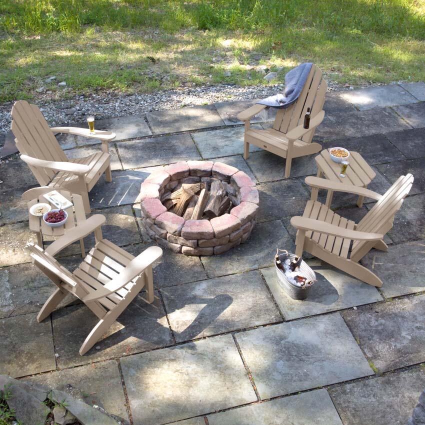 Paradise Key 6 Pc Recycled Plastic Seating Set in Woodland Brown by Lakeview Outdoor Designs