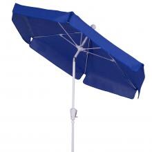 FiberBuilt 7.5 Ft. Aluminum Market Patio Umbrella W/ Crank Lift & Tilt - Pacific Blue Vinyl
