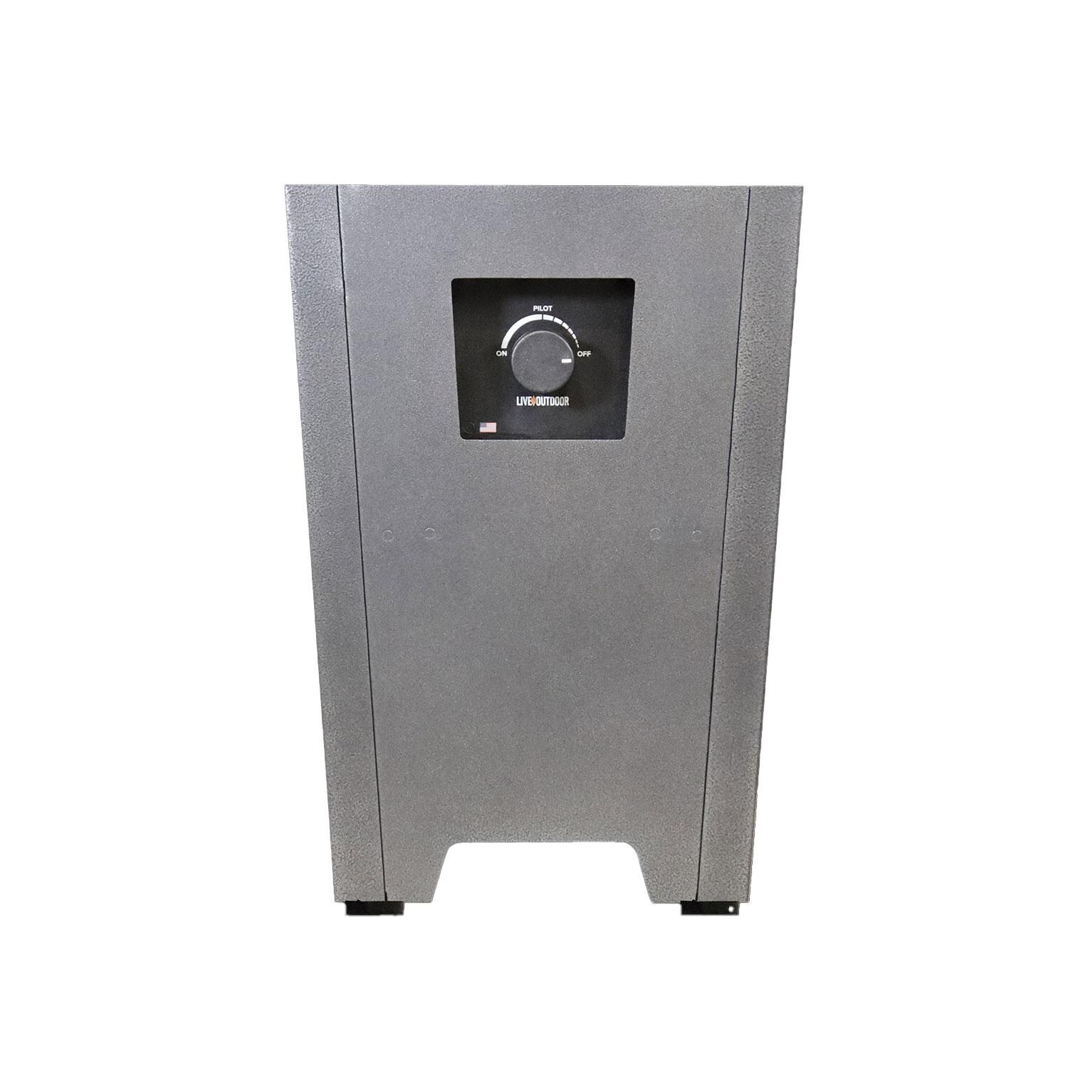 Firestorm 12 Inch Square Powder Coated Steel Propane Fire Pit in Gray by Live Outdoor