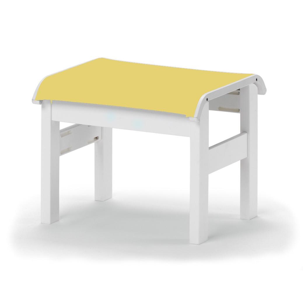 Leeward MGP Patio Ottoman With Sling Seating By Telescope Casual - Textured Snow/Yellow