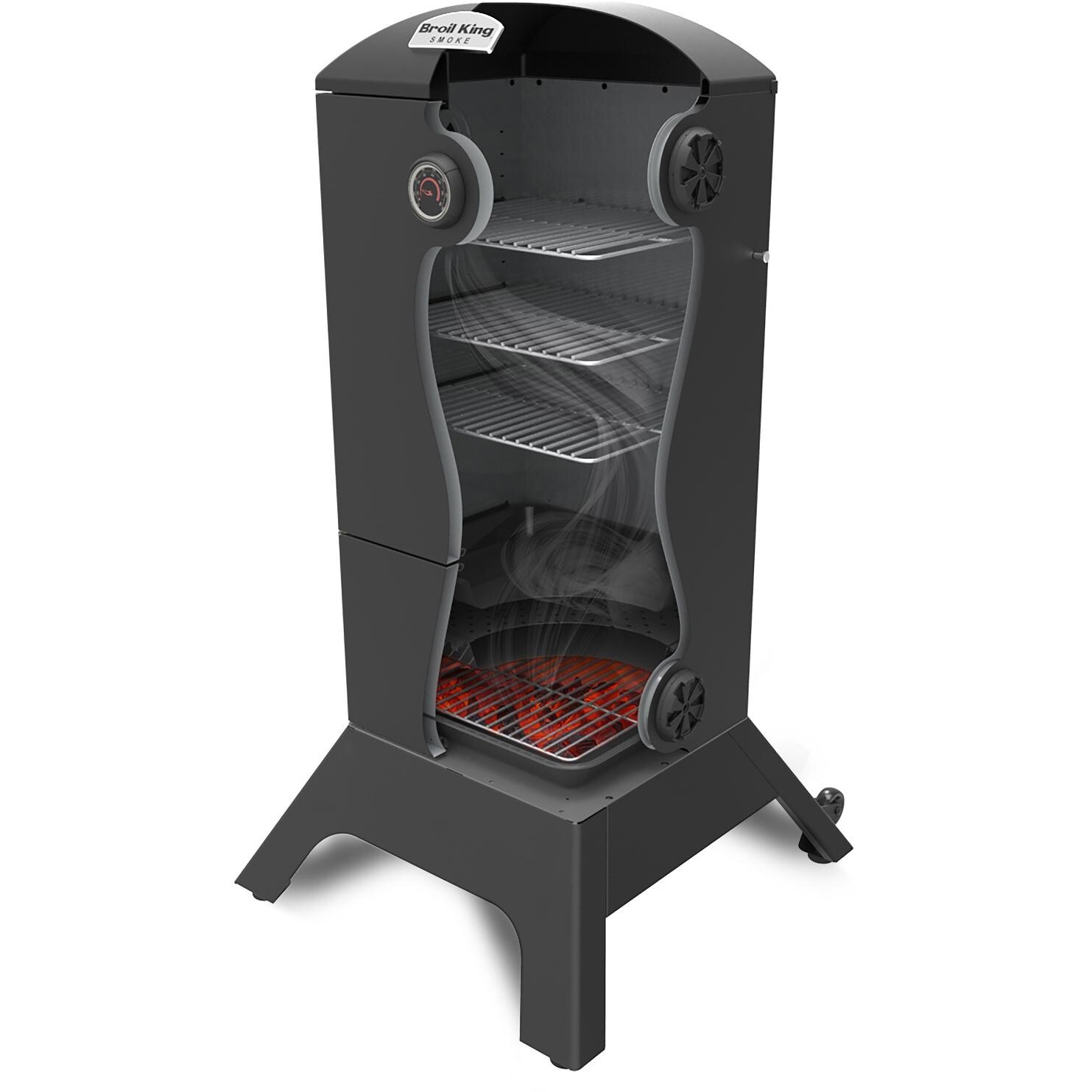 Broil King 28-Inch Smoke Vertical Charcoal Smoker - Cut Away View