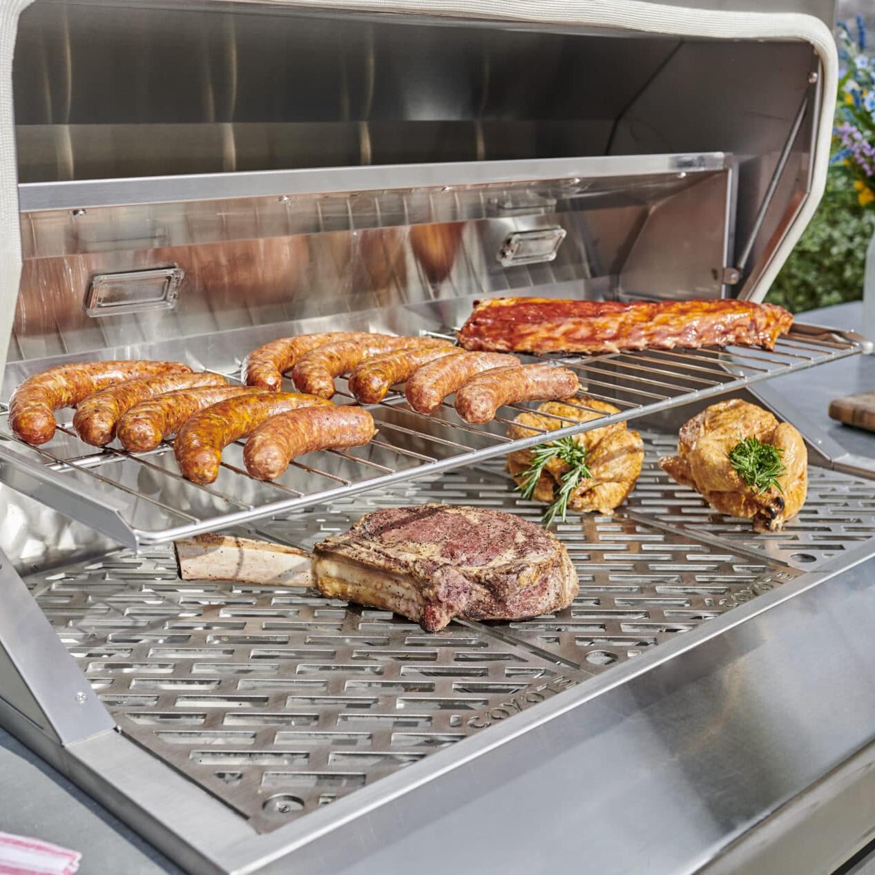 Coyote - C1P36 - 36-Inch Built-In Pellet Grill - Cooking A Meal thumbnail