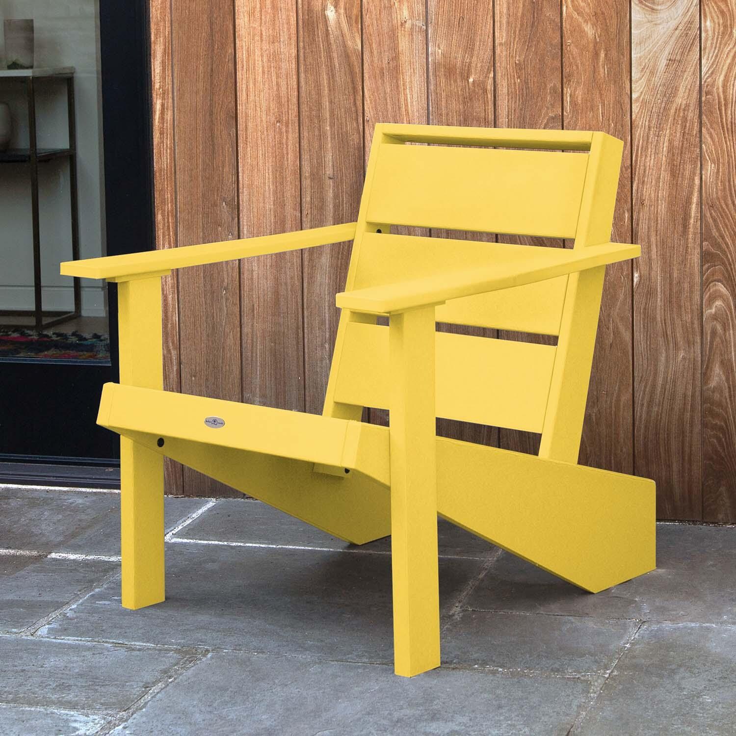 Hazel Cove Recycled Plastic Adirondack Chair in Sunbeam Yellow by Lakeview Outdoor Designs