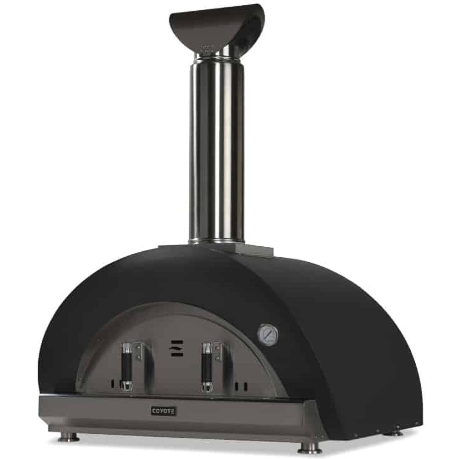Coyote C1PZ40WMB Duomo Wood-Fired Pizza Oven - Matte Black - Right Angle - White Background thumbnail