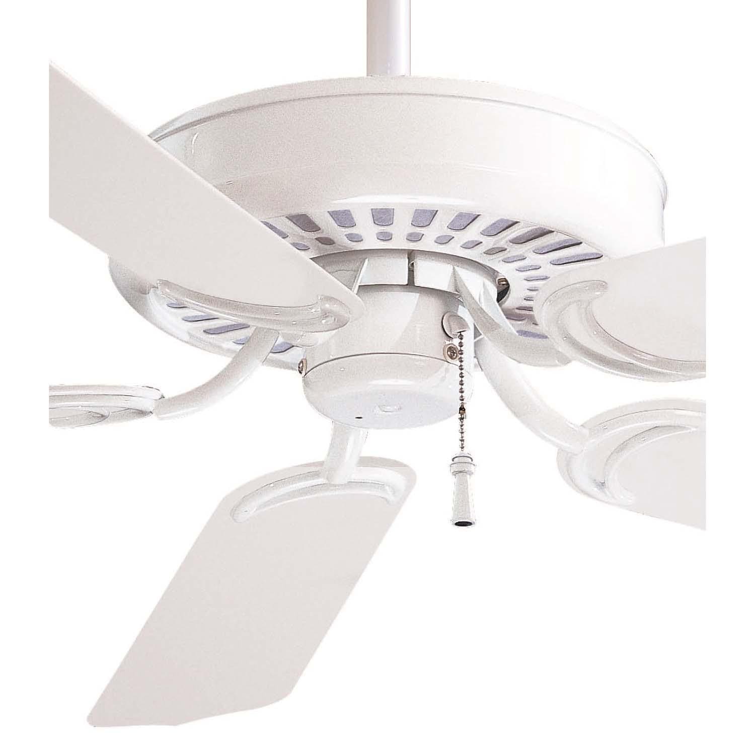 Minka-Aire F571-WH Sundance 52-Inch 5-Blade Ceiling Fan in White Finish w/ White All Weather Blades - Closeup thumbnail