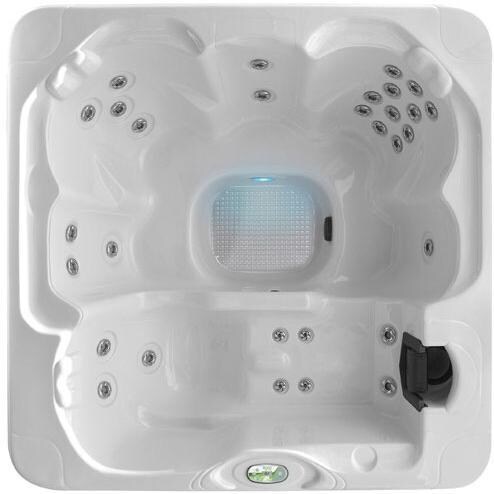 Geo 6 Person 110V Hot Tub Lounger Spa With 30 Jets - Mahogany Base