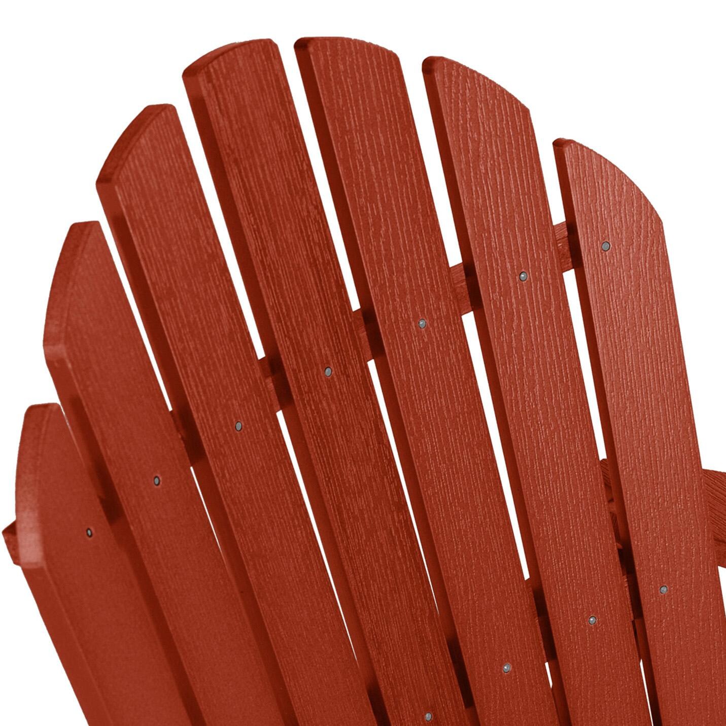 Lakeview Dream Bay Folding & Reclining Adirondack Chair - Rustic Red - Back - Detail thumbnail