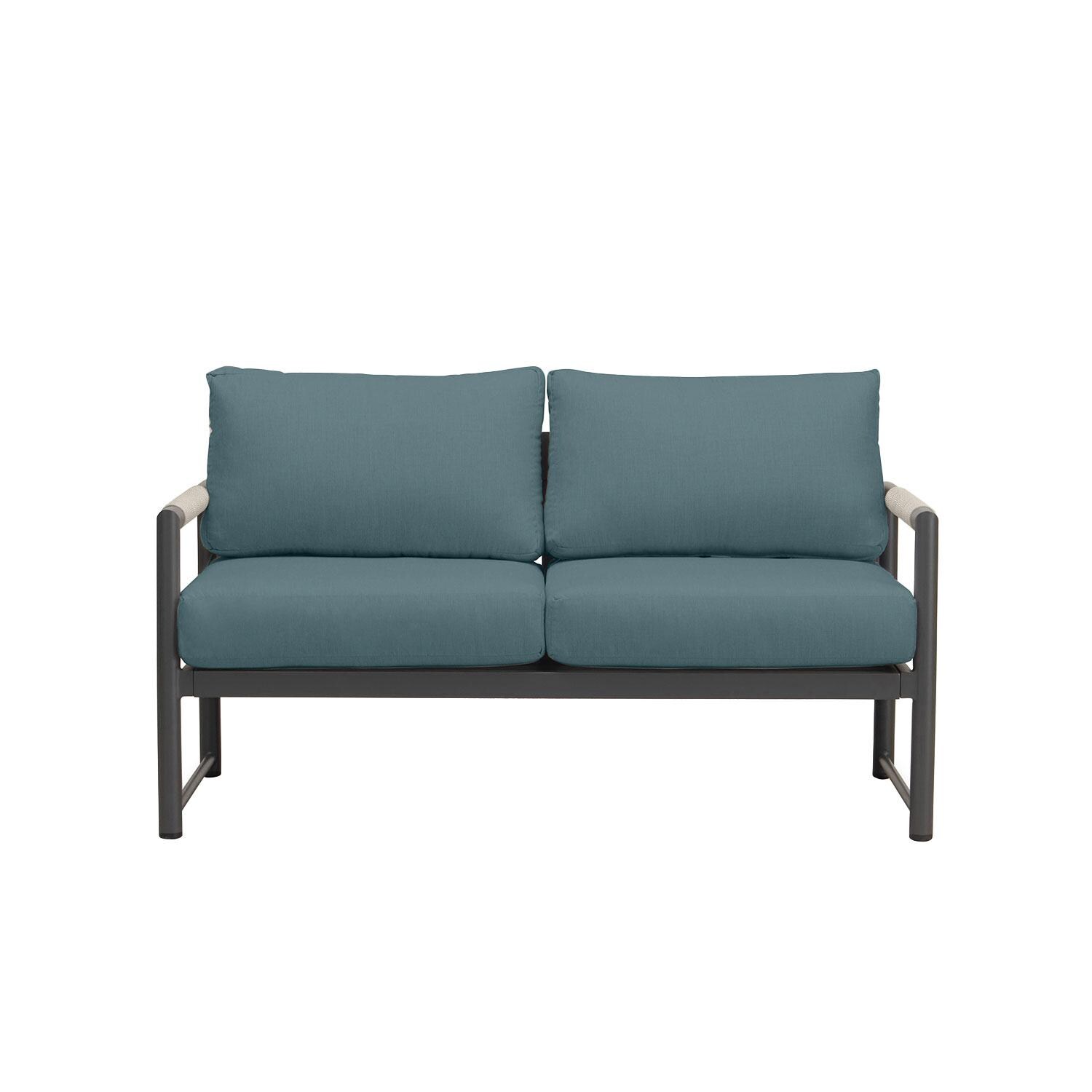 Lakeview AVEBAY-SL-PG-SET143-CL Avenue Bay Slate/Pebble Gray 3 Pc Sofa Loveseat Set - Cast Lagoon - Loveseat - White Background thumbnail