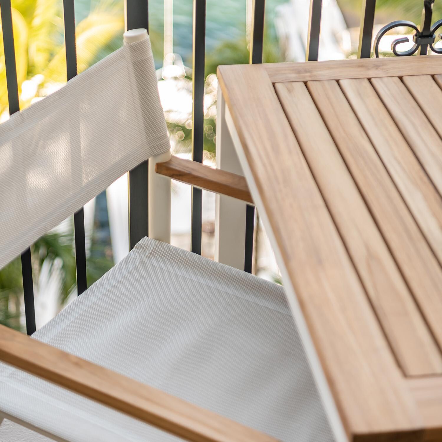 Teak + Table Barbados Director Chair in White - Lifestyle thumbnail