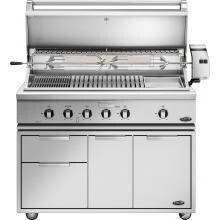 DCS Heritage 48-Inch Freestanding Propane Gas Grill With Infrared Burner Kit & Griddle On DCS CAD Cart - BH1-48RGI-L