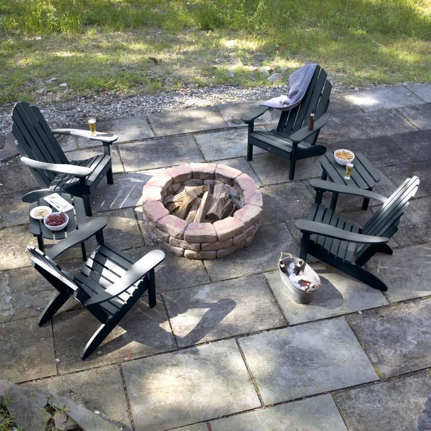 Paradise Key 6 Pc Set Recycled Plastic Seating Set in Federal Blue By Lakeview Outdoor Designs - Lifestyle thumbnail