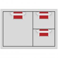 Aspire By Hestan 30-Inch Double Drawer And Single Storage Door Combo - Matador - AESDR30-RD image