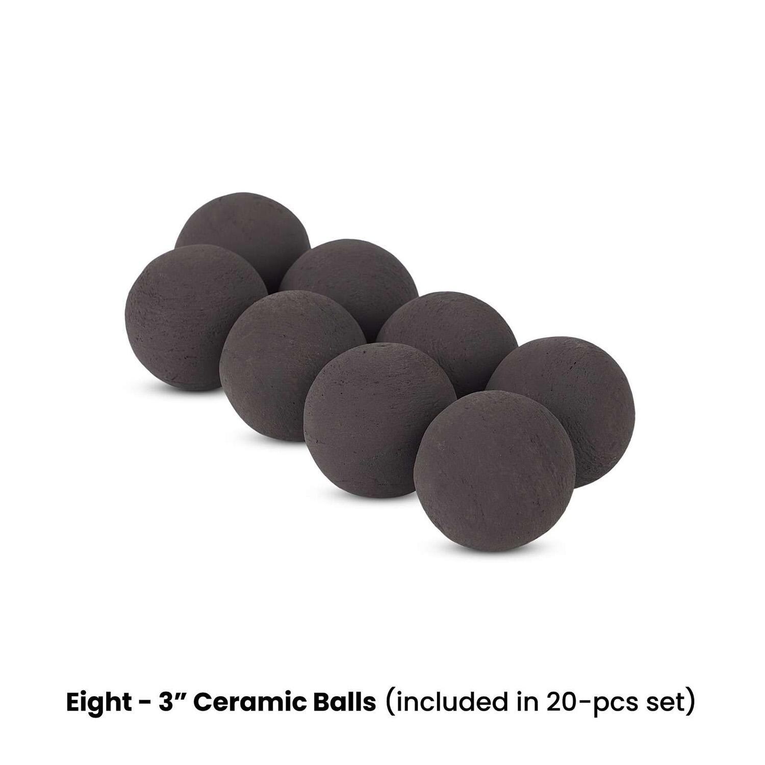 20 Pc Outdoor Fire Pit Sphere Set by Lakeview - 3 Inch Set - White Background thumbnail