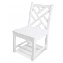 Chippendale White Recycled Plastic Wood Patio Dining Side Chair By POLYWOOD