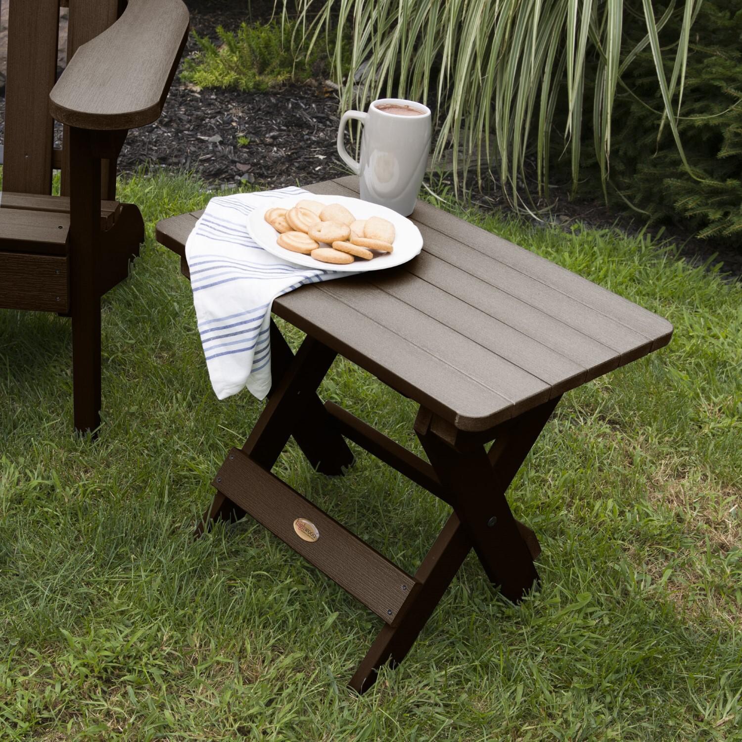Lakeview Folding Adirondack Side Table - Weathered Acorn thumbnail