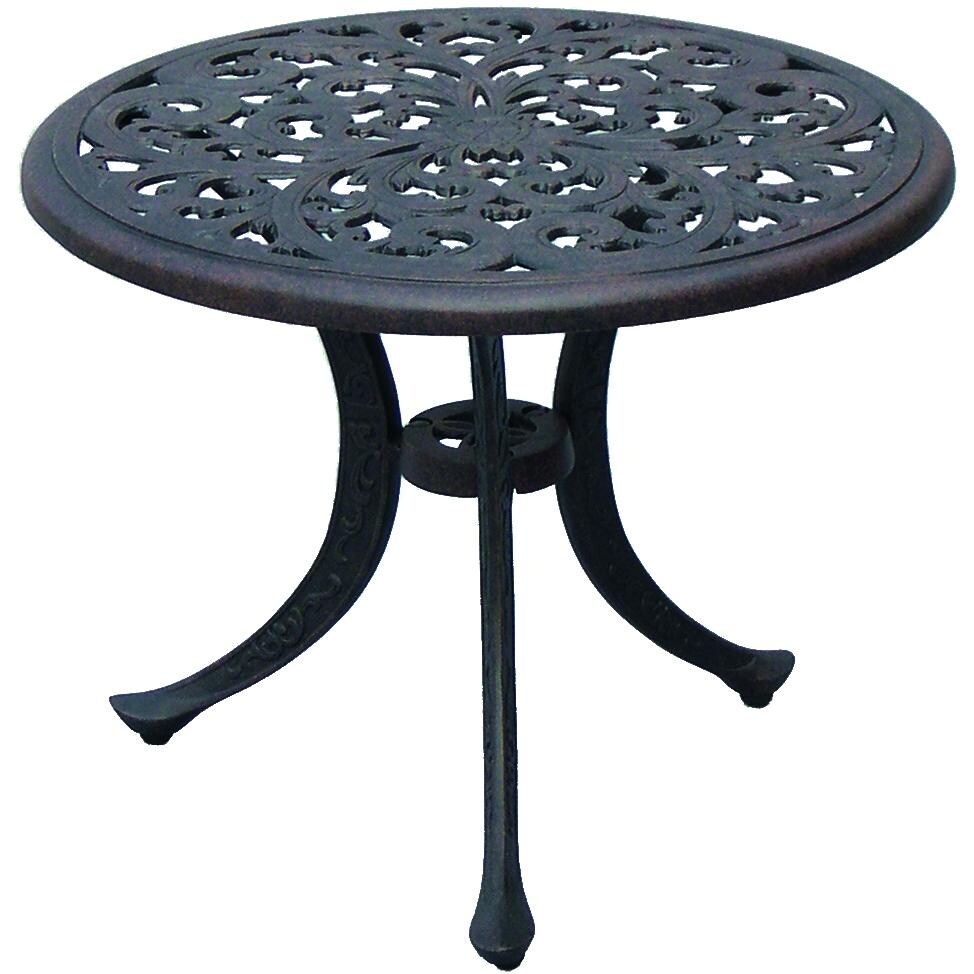 Series 80 21 Inch Round Cast Aluminum End Table by Darlee