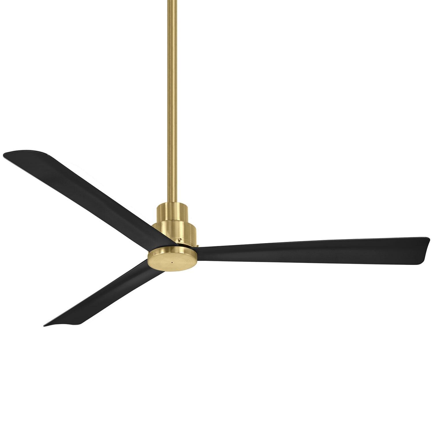 Minka-Aire Simple 52-Inch 3 Blade Entergy Star Outdoor Fan in Soft Brass with Coal Blades with Remote Control thumbnail