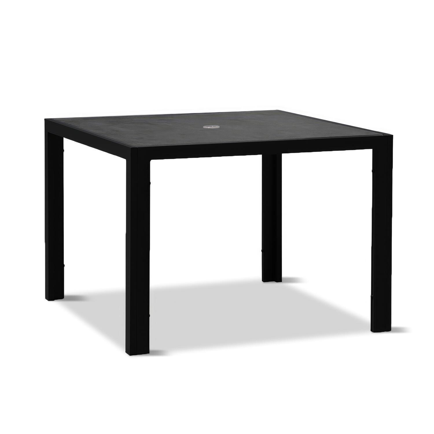 Chloe Bay 5 Pc Aluminum Square Dining Set in Black by Lakeview - Table - White Background thumbnail