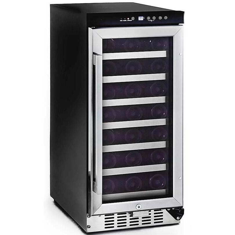 Whynter 33 Bottle Built-In Wine Refrigerator - Glass Door / Stainless Steel Trim - BWR-33SD