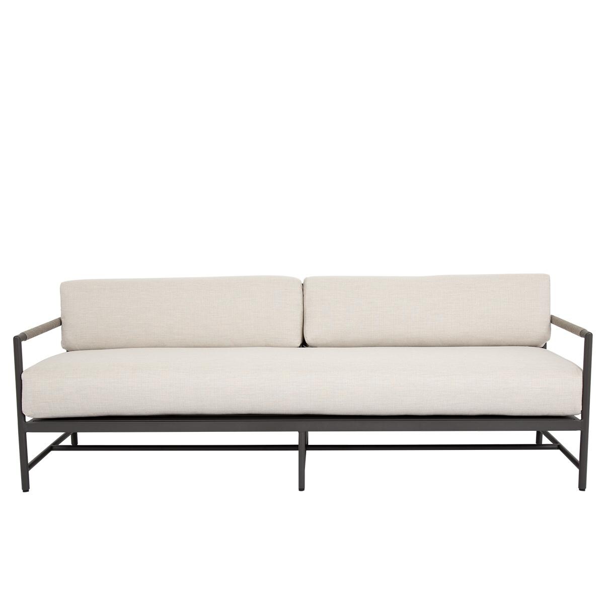 Sunset West - 4601-23-57005 - Pietra Rope & Aluminum Patio Sofa W/ Sunbrella Echo Ash Cushions - Front View thumbnail