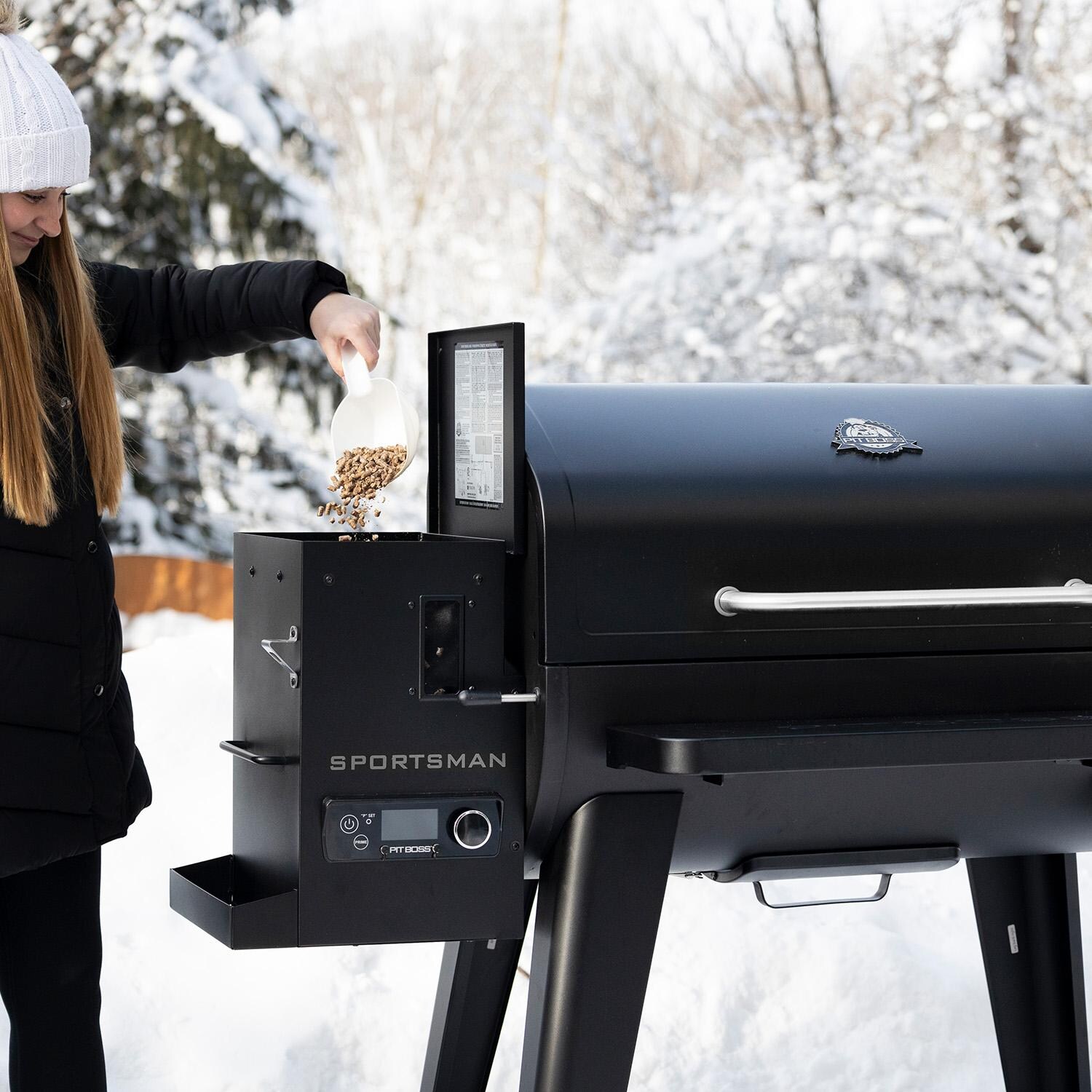 Pit Boss 11108 Sportsman 1600 Pellet Grill w/ WiFi - Loading Hopper - Lifestyle thumbnail