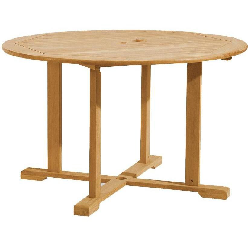 Classic 47 1/4 Inch Natural Shorea Round Patio Dining Table By Oxford