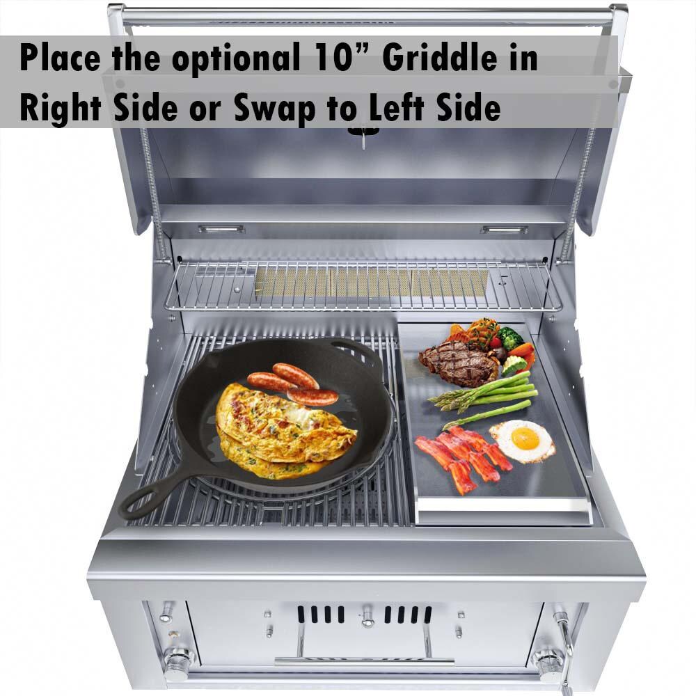 Sunstone SUNCHSZ30IR-NG Series 30 Inch Natural Gas Burners Hybrid Single Zone Charcoal/Wood Burning W/Infrared Burner Grill - Optional Griddle thumbnail