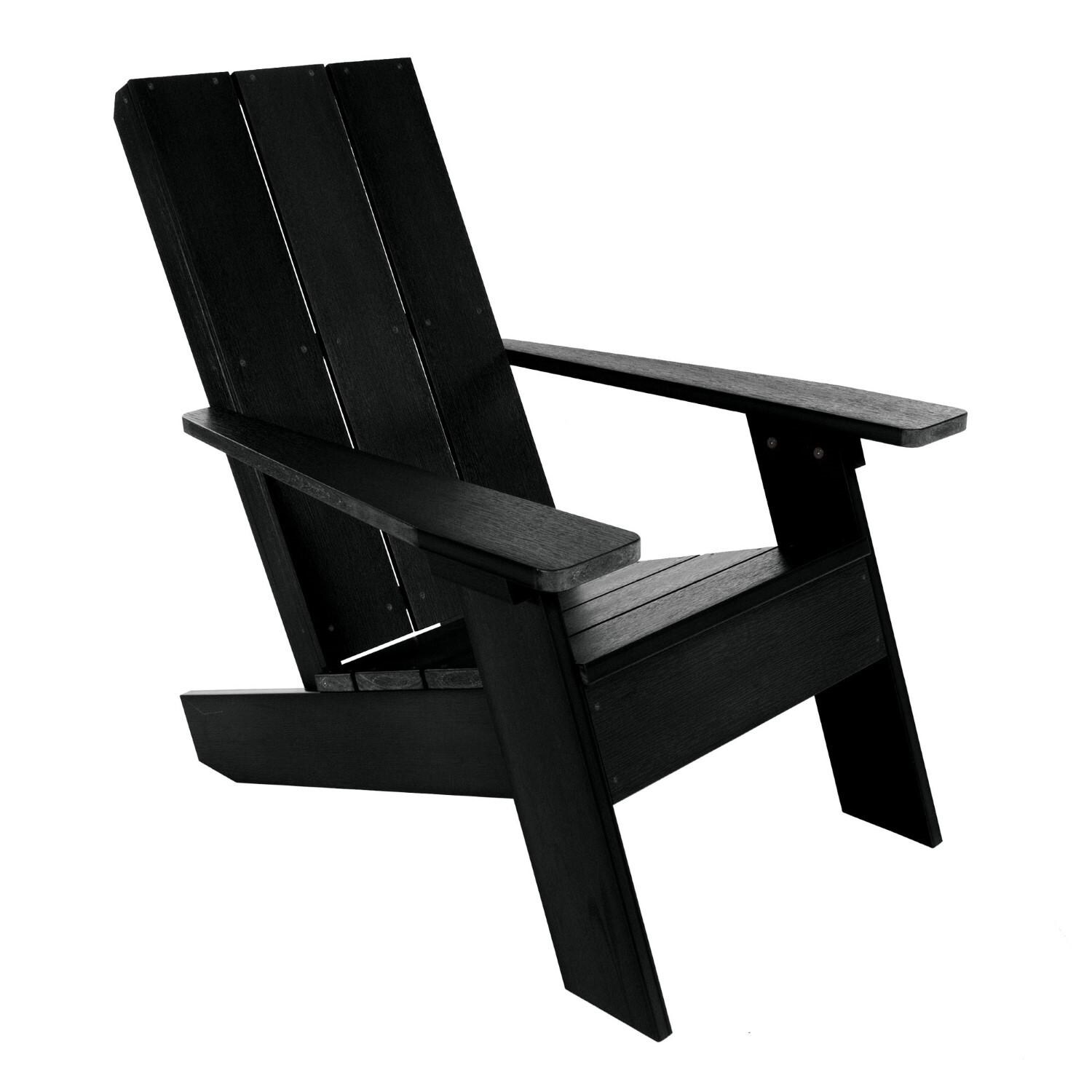 Lakeview Classical Cove Modern Adirondack Chair - Black - On White thumbnail