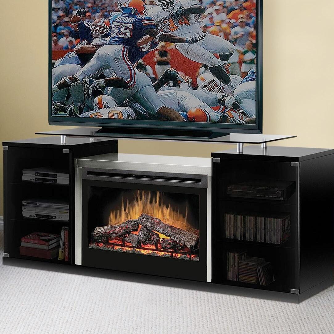 Dimplex Marana 76-Inch Electric Fireplace Media Console - Inner-Glow Logs - Black - SAP-500-B