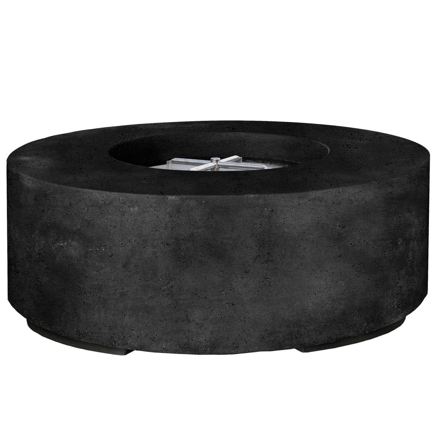 Rotondo 48-in Round GFRC Natural Gas Fire Pit in Ebony by Prism Hardscapes