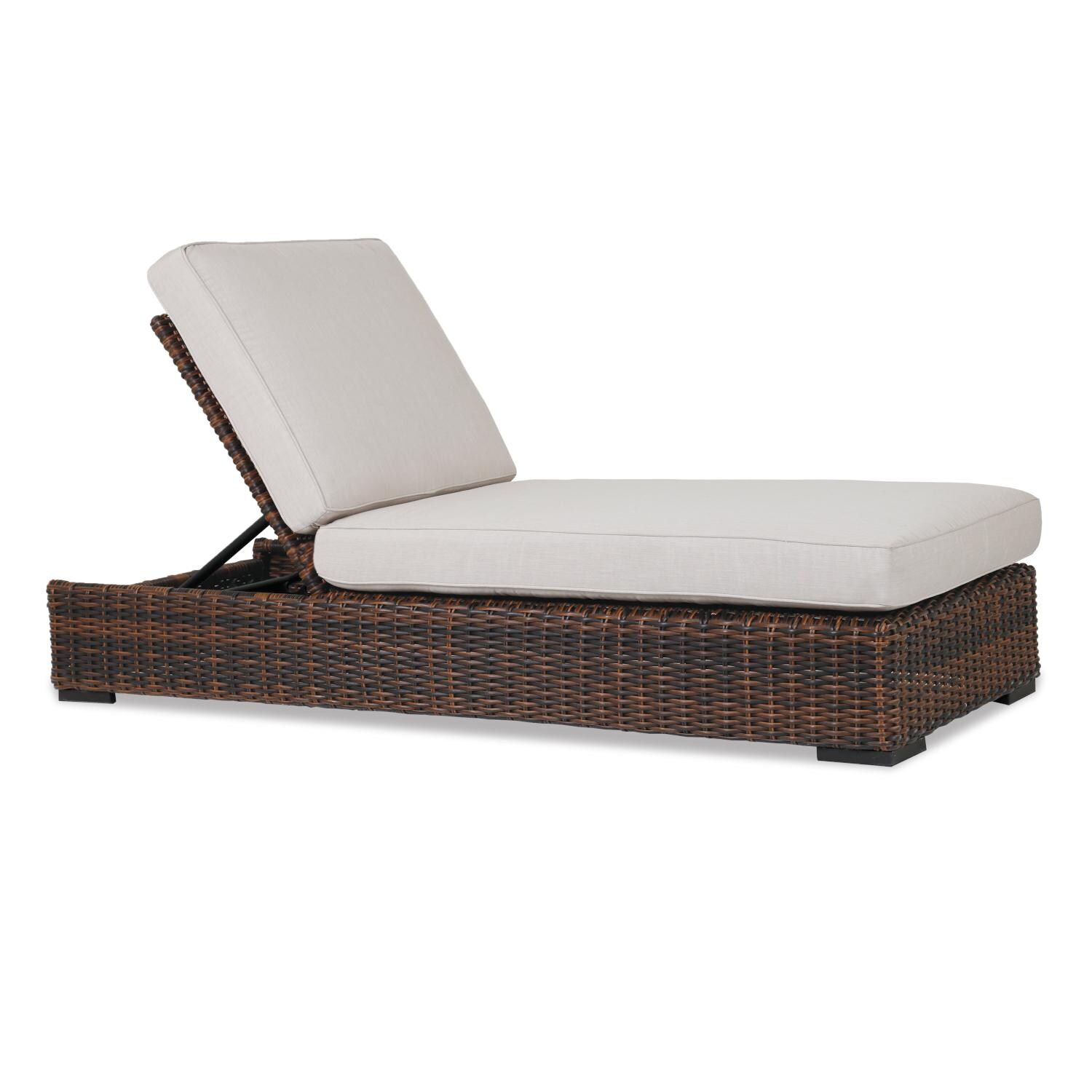 Sunset West - Montecito 2 Piece Resin Wicker Patio Chaise Set W/ End Table & Sunbrella Canvas Flax Cushions - Montecito Patio Chaise Lounge thumbnail