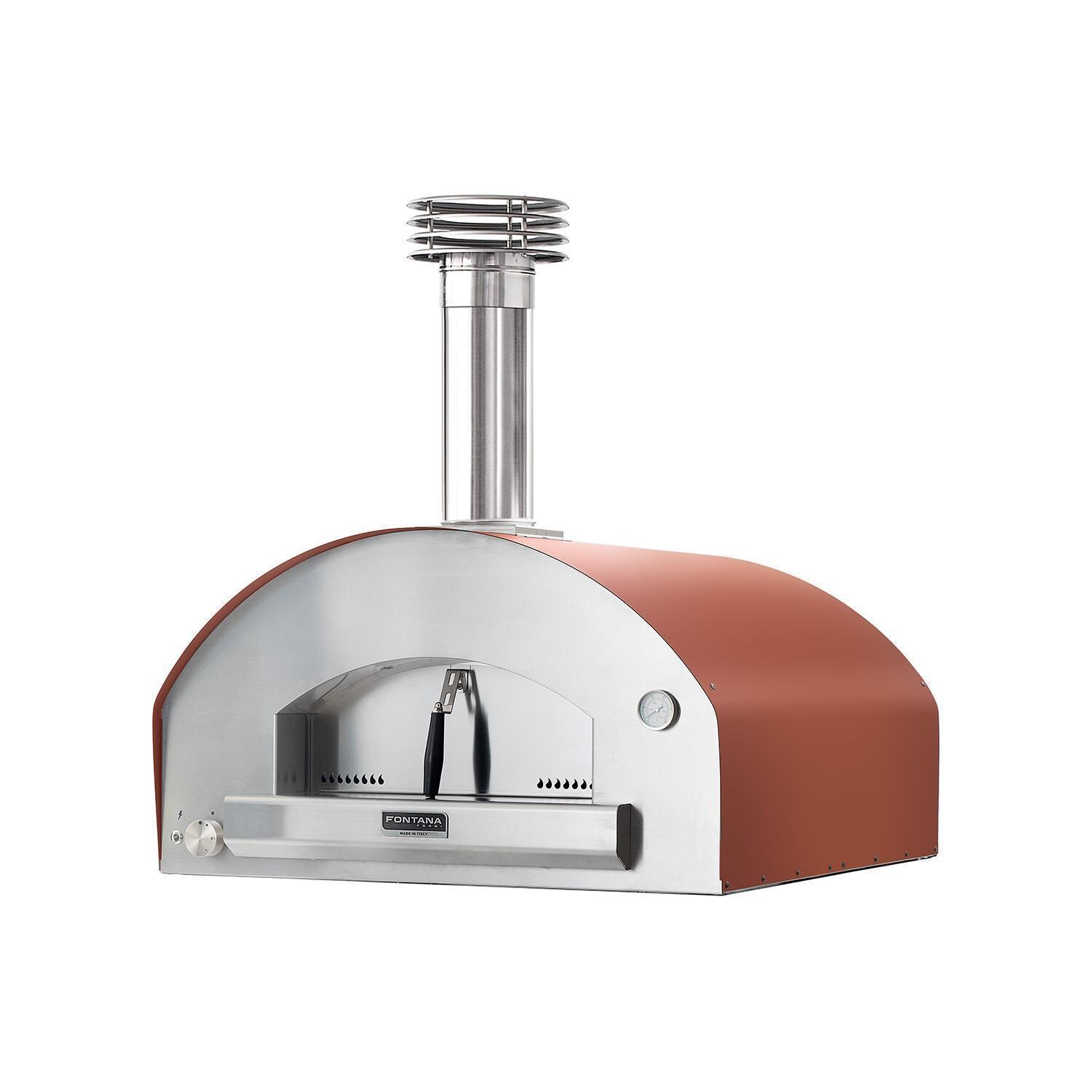 Fontana Forni FTROM-H-R Roma Hybrid Pizza Oven - Red - Oven - White Background thumbnail