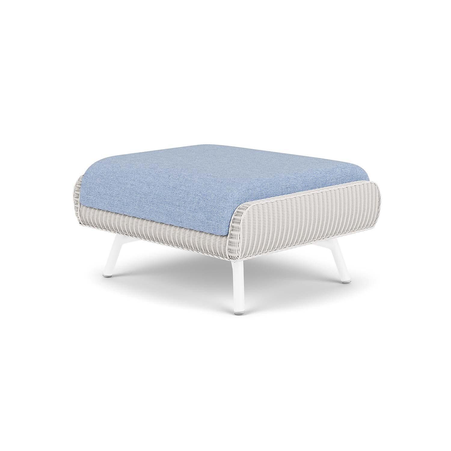 Lloyd Flanders Essence Ottoman W/Demo Skyway Fabric - White Finish - Back Right thumbnail