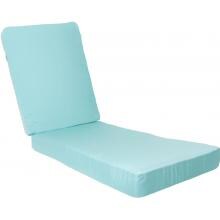 Sunbrella Canvas Glacier Long Outdoor Replacement Chaise Lounge Cushion W/ Knife Edge By BBQGuys