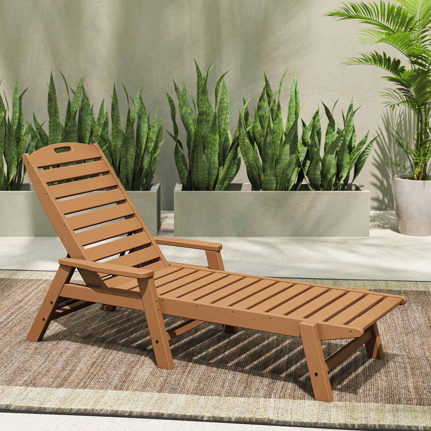 POLYWOOD Nautical Chaise - Teak - Lifestyle thumbnail