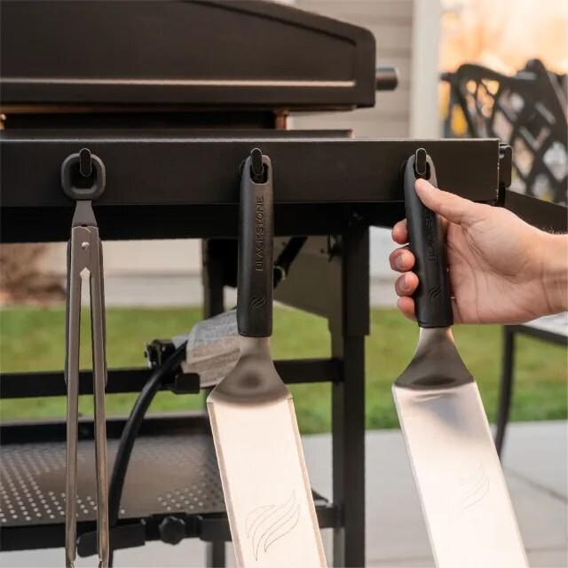 Blackstone 2287 28 Inch Griddle W/ Hood - Spatulas on Tool Hooks - Detail thumbnail