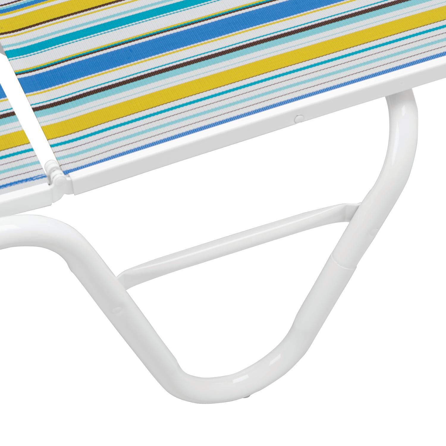 Gardenella Sling Four-Position Lay Flat Stacking Armless Chaise - Foot - Gloss White/Coastline thumbnail