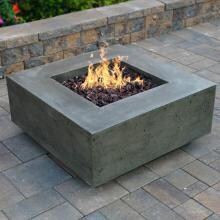 Prism Hardscapes Tavola II 36-Inch Natural Gas Square Fire Pit Table - Pewter - PH-406-4NG