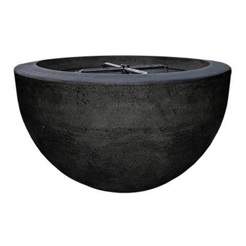 Moderno 3 30-in Round GFRC Propane Fire Bowl in Ebony by Prism Hardscapes