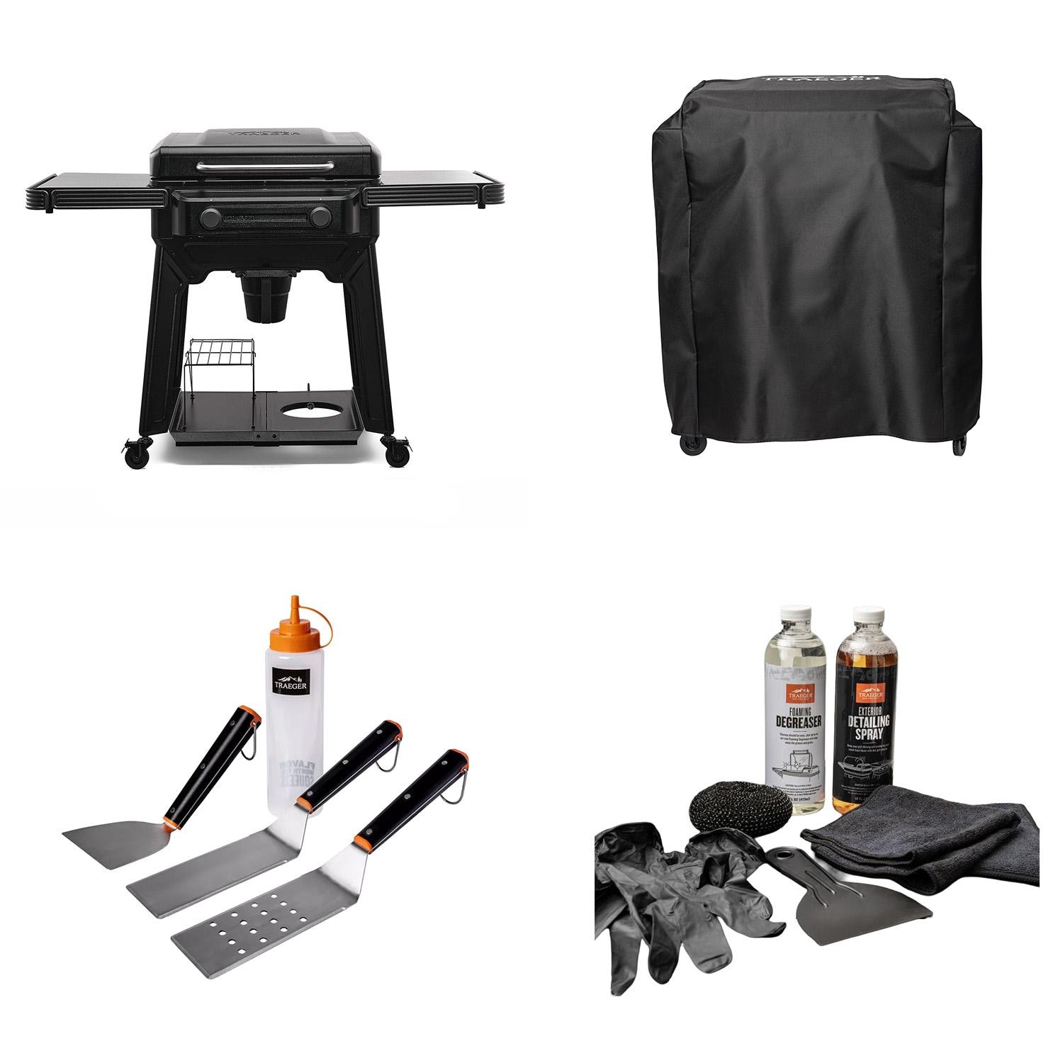 Traeger Flatrock 2 Zone Propane Griddle 4 Pc Bundle - Bundle - White Background thumbnail